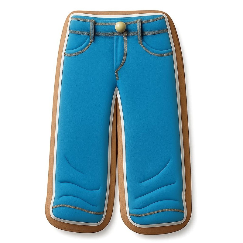Y2K Nostalgia: Baggy Jeans Cookie Cutter & Stamp, Fondant & Clay - 3x4 gallery