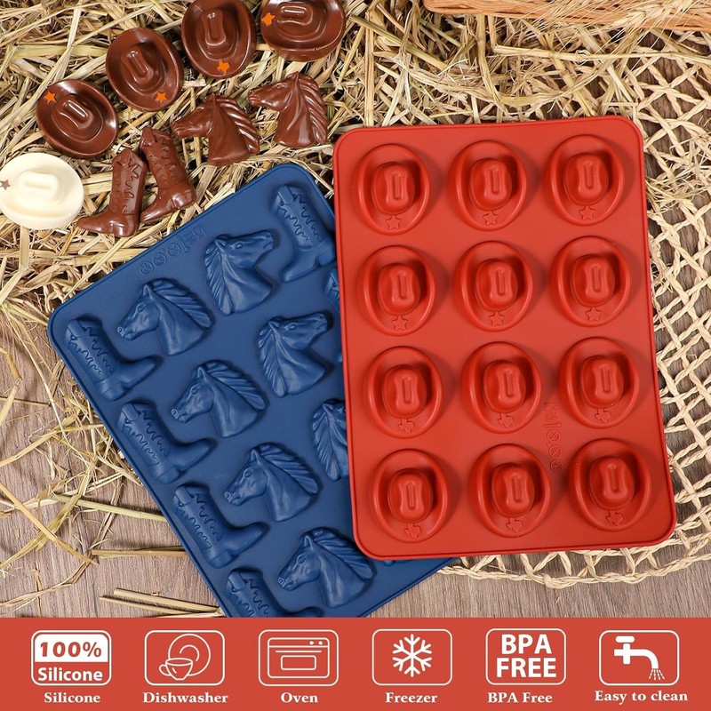 Cowboy Chocolate Molds Shaped with Cowboy Hat, Cowboy Boot and Horse, Cowboy ... gallery