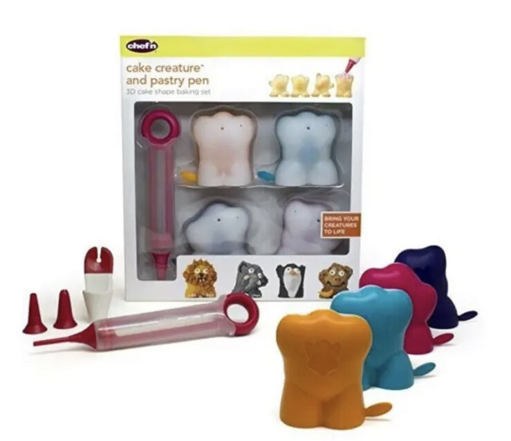NEW! Chef’n Cake Creature & Pastry Pen 3D Cake Shape Baking Set Fast Shipping!