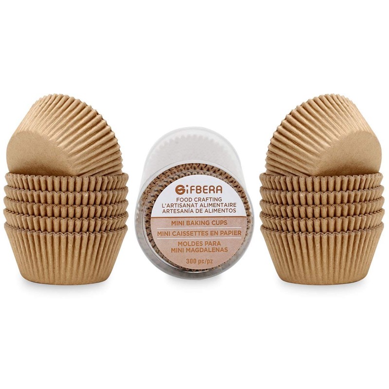 Natural Mini Cupcake Liners 300-Count Odorless Greaseproof Paper Muffin gallery