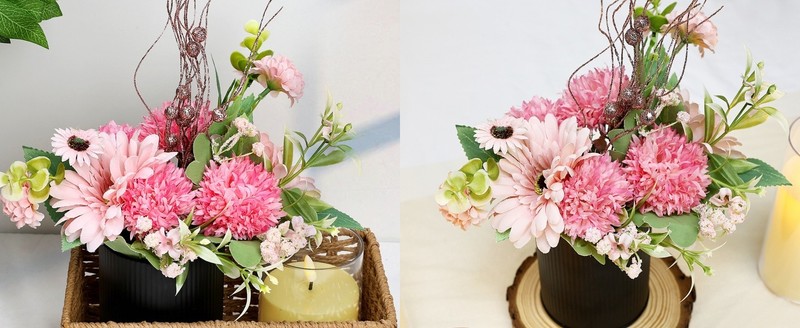 Pink Flowers Table Centerpieces - Set of 6 Pre-Made Daisy Floral gallery