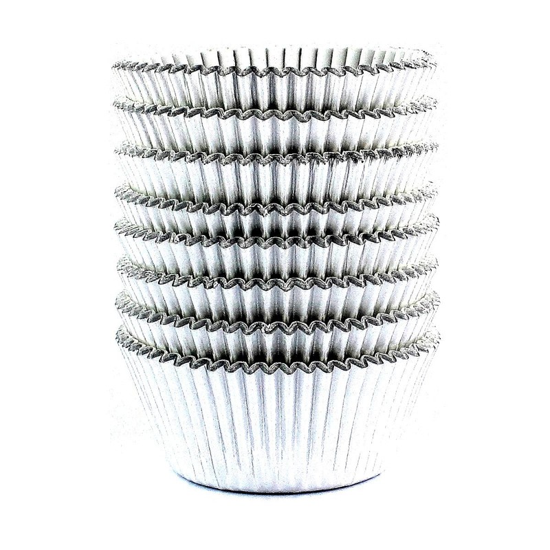 Silver Foil Cupcake Case Liners Baking Muffin Paper Cups Tools & Accessories