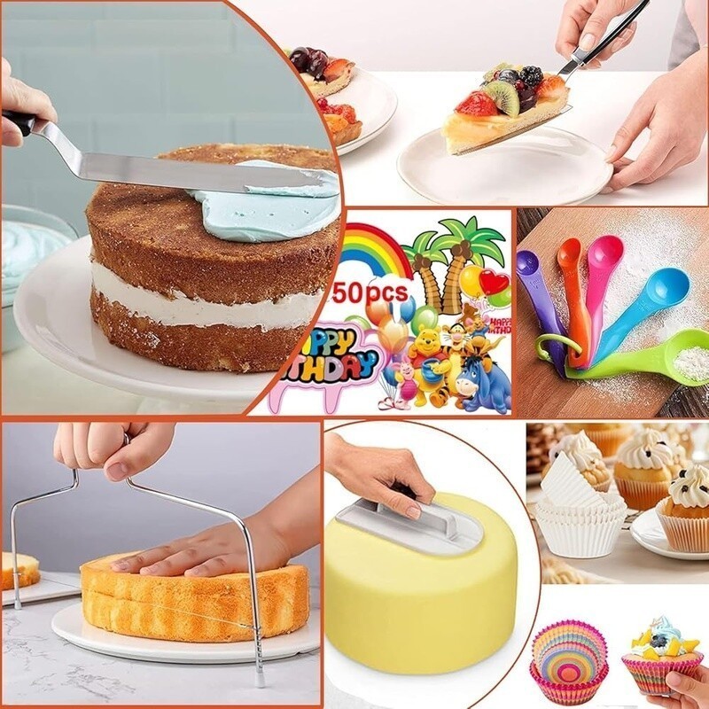 540 Pcs Cake Decorating Kit W/ Springform Pans Turntable Baking Tools Beginners gallery