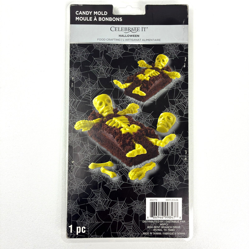 Celebrate It Halloween Skeleton Bones Candy Mold 10.5 x 6