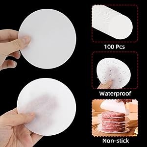 100 Pcs Burr Patty Paper Hburr Parchment Papers 4 Inch Non-Sti gallery