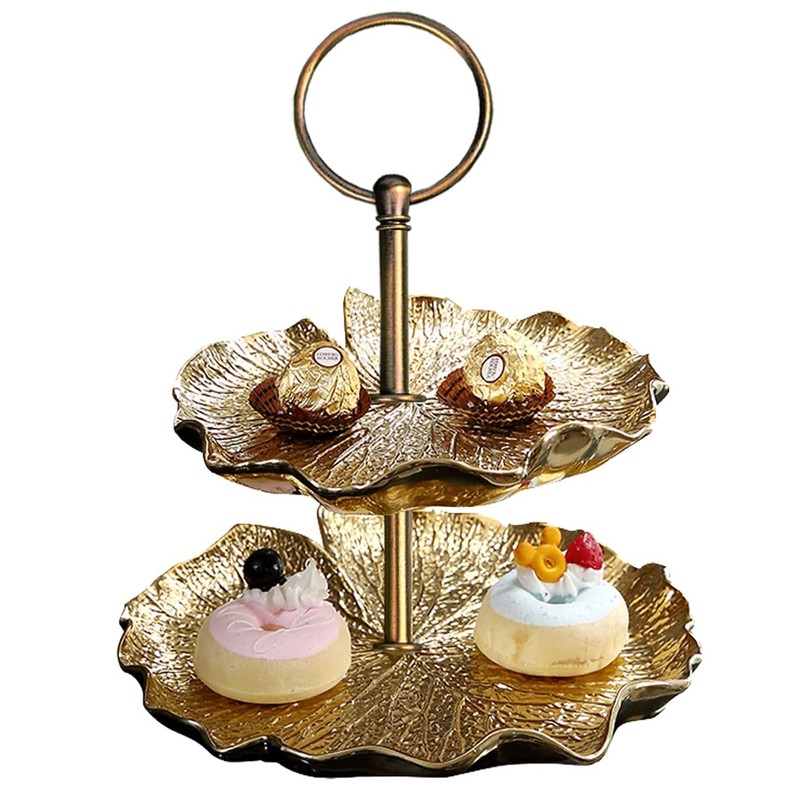 15 Inches 3-Tier Cupcake Retro Golden Stand Hardware Fittings, Metal Mold Rou... gallery