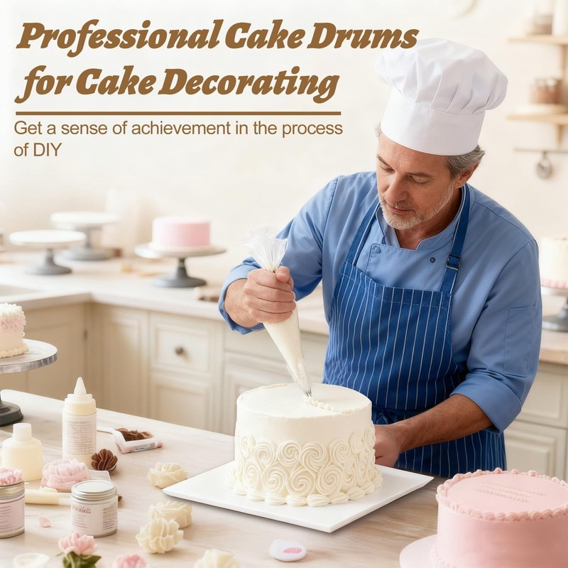 12 PCS Silver 10 Inch Square Cake Boards Sturdy Corrugated Paper Base Drums gallery