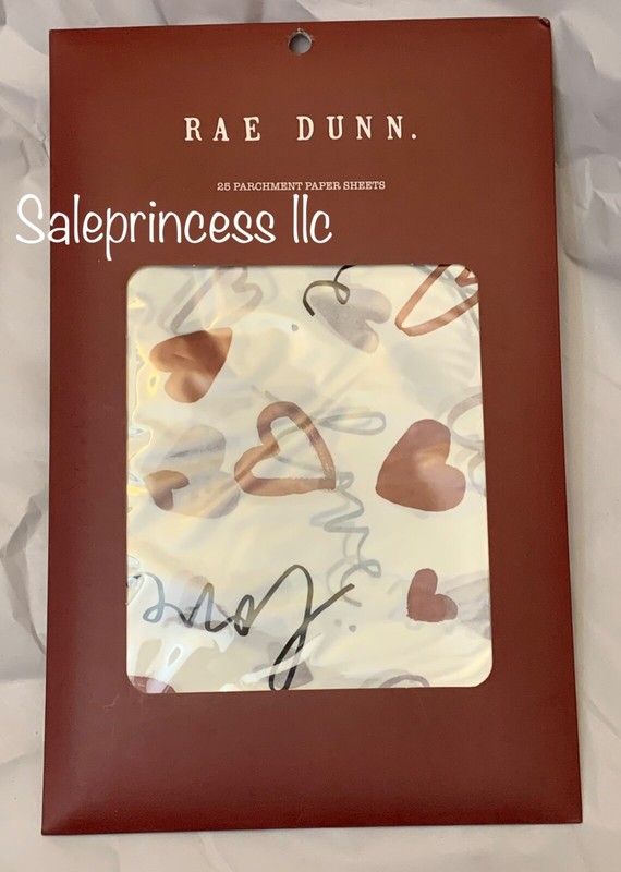 NEW Rae Dunn Valentine’s Day 25pc Baking Parchment Paper Sheets 12” x 16” Decor
