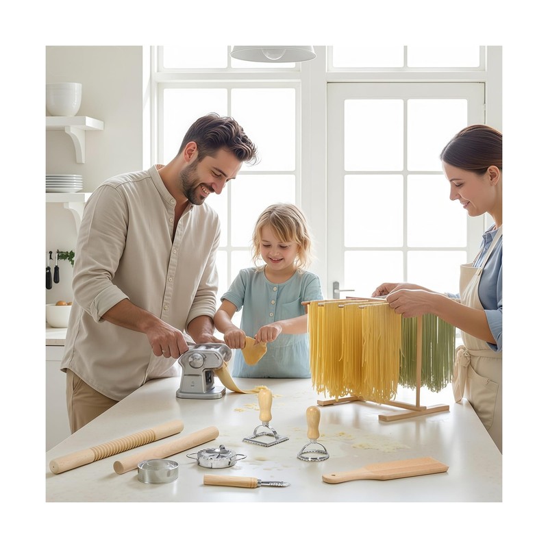 Pasta Making Tools, 9 PCS Wood Pasta Making Kit with Pasta Dryi... USA FAST SHIP gallery