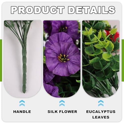 Fake Artificial Hanging Morning Glory Flowers for Outdoor Planters Dark Purple gallery