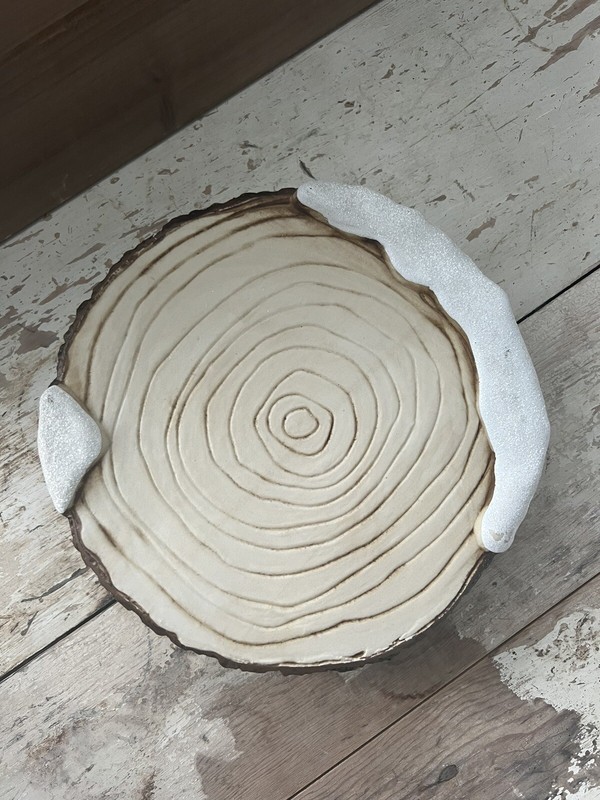 Target Bullseye Playground Faux Wood Log Snow Cake Stand Cupcake Wedding G8 gallery