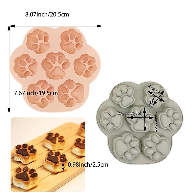 2 Pcs Silicone Puppy Paw Molds, Silicone Pet Dog Cat Paw Mold Ice Cube Chocol... gallery