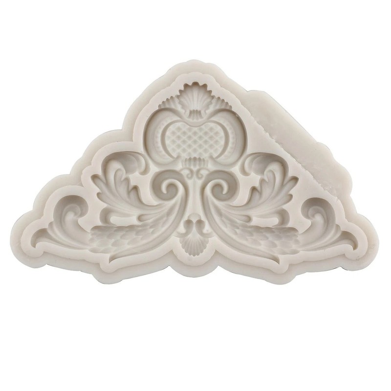 Baroque Style Curlicues Scroll Lace Silicone Fondant Molds Relief Flower Molds F gallery