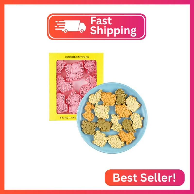 8 Pieces Cute Animals Cookie Cutters Cartoon Elephent Cookie Mould Tiger Cookie