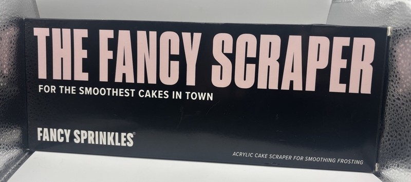 Fancy Sprinkles Acrylic Fancy Cake Frosting Scraper Neon Transparent Pink 12”
