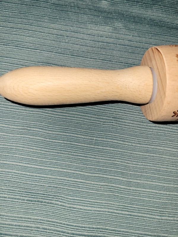 Ornate Christmas Rolling Pin Wood Carved Embossed Roller Snowflakes Holiday Gift gallery