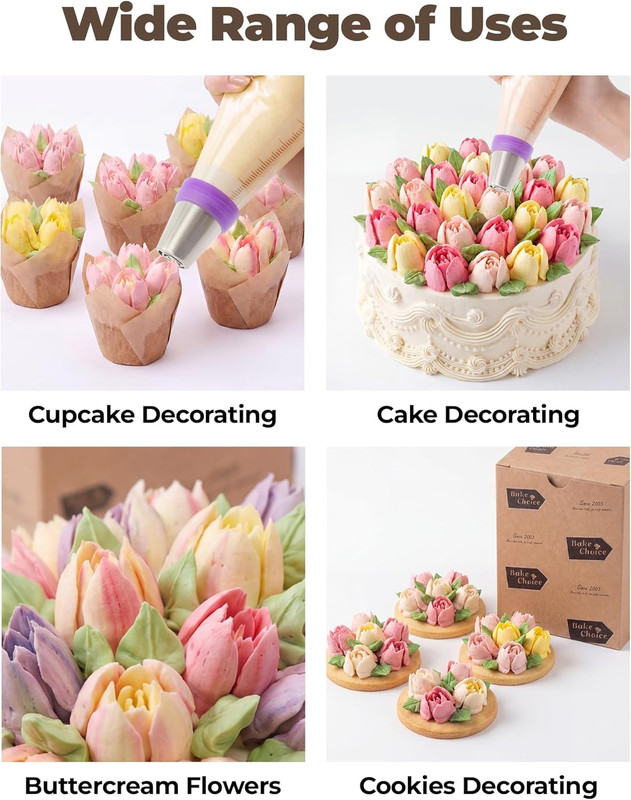 46 Pcs Russian Piping Tips Set, Upgraded Piping Bags and Tips Set gallery