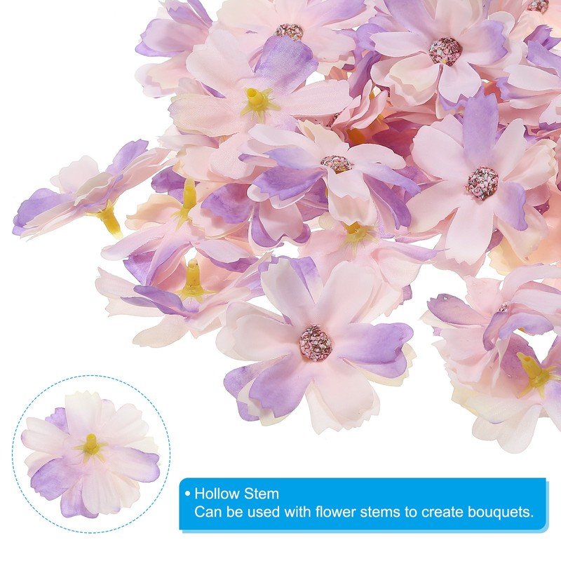 30Pcs Fake Flower Heads Flower Mini Artificial Silk Flowers Light Purple gallery