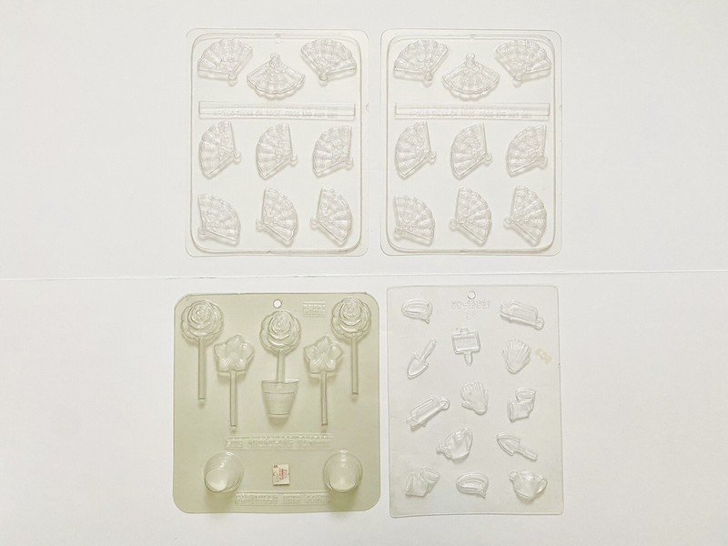 Lot of 30 Vintage Plastic Candy Molds - Hearts, Baby, Easter, Christmas, Misc. gallery