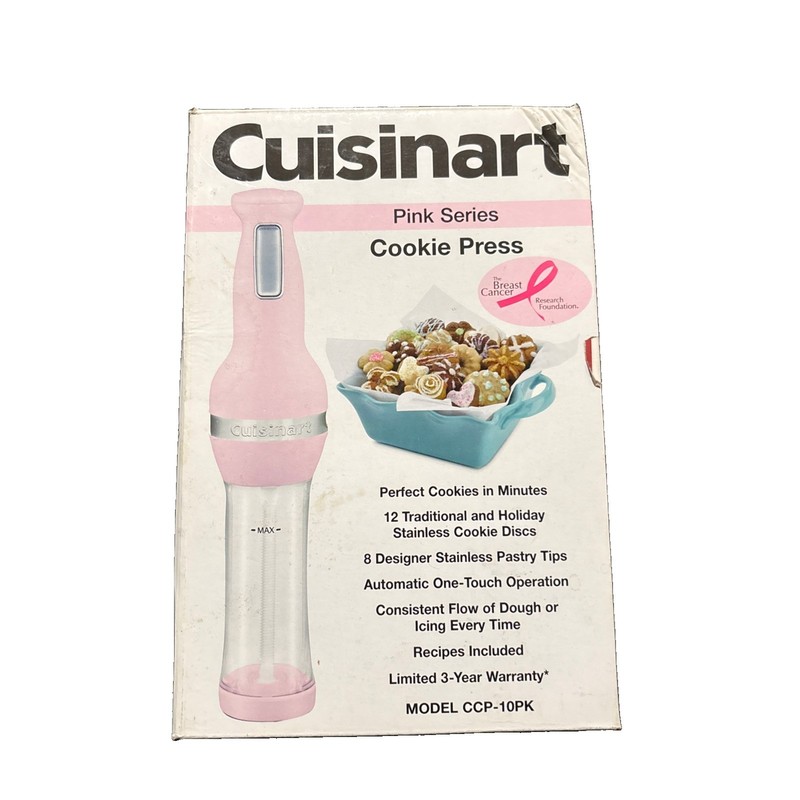 “New” PINK SERIES Cuisinart Electric Cookie Press Model CCP-10PK W/ Accessories
