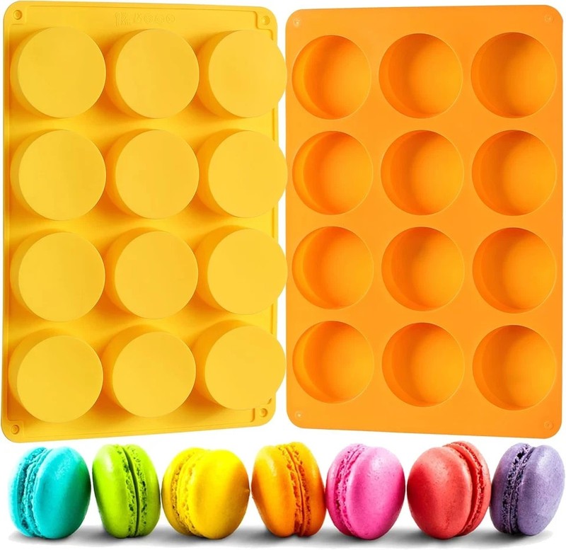 2 Pcs Oreo Chocolate Cookie Silicone Molds, 12-Cavity Round Silicone Mold, Ba... gallery