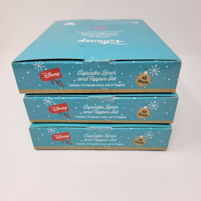 New! Disney Mickey Mouse Christmas Cupcake Liners & Toppers Set - 3 Packages gallery