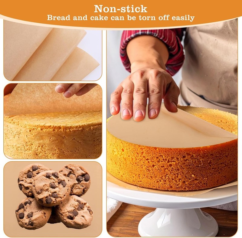 80 Pcs 20 Inch Round Parchment Paper, Non Sti Unbleached Baking Liners gallery