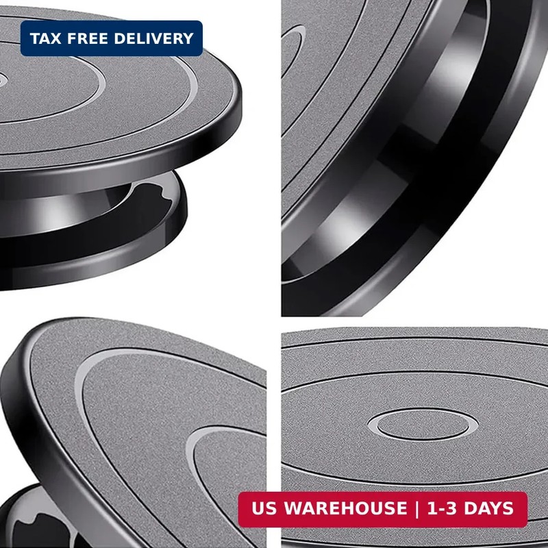 Cake Turntable 11 Inch Rotating Decorating Stand Bakery Pottery Wheel Tool Black gallery