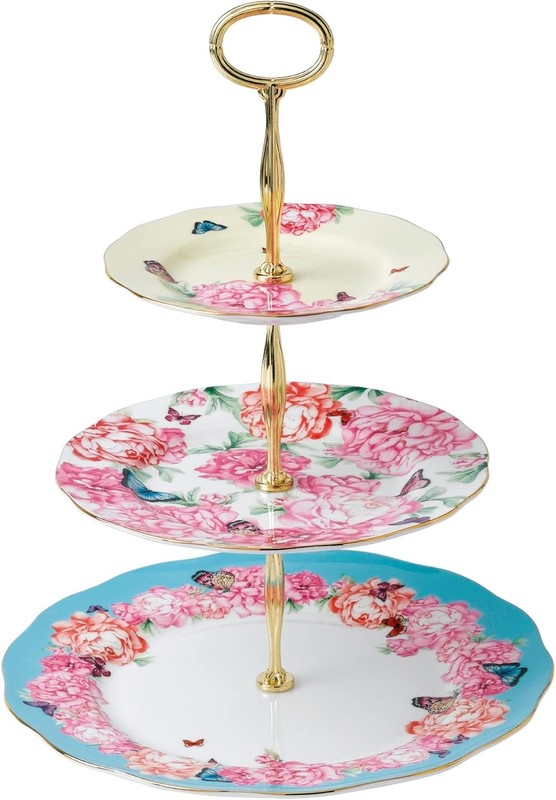 Devotion Gratitude & Joy 3-Tier Cake Stand 10.5 x 10.5 x 14.0″ Multicolor