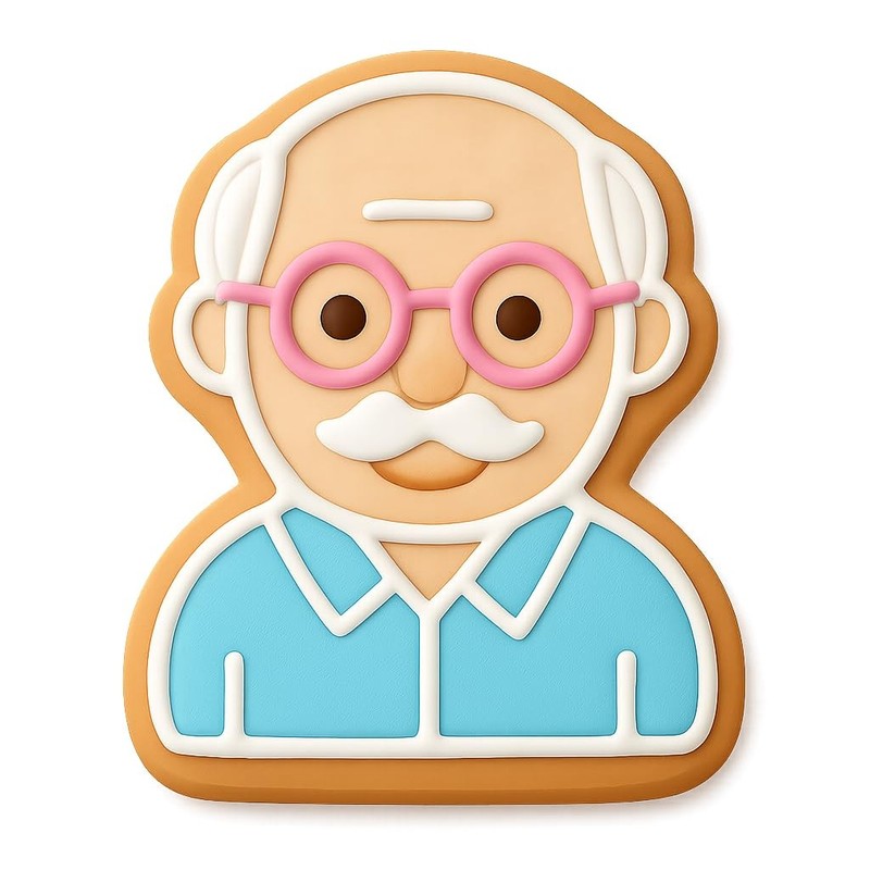Grandp Design 1 Cookie Cutter & Stamp, Fondant & Clay - 3.2x4 gallery