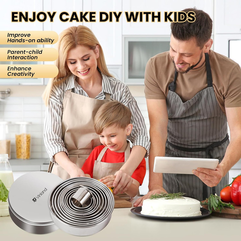 12 Pcs 304 Stainless Steel Biscuit Cutter Set - round Cookie Cutters for Baking gallery