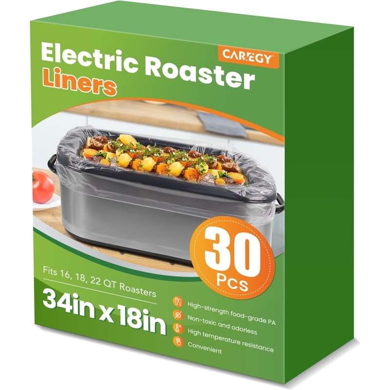 Extra-Large 30 Pack Roaster Liners – Fits 16, 18, and 22 Quart Electric Roasters