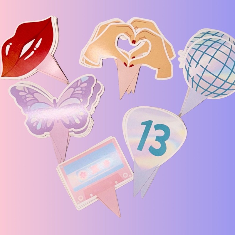 Loghohu 24Pcs Music Singer Cupcake Toppers Multicolored Concert Party Decoration gallery