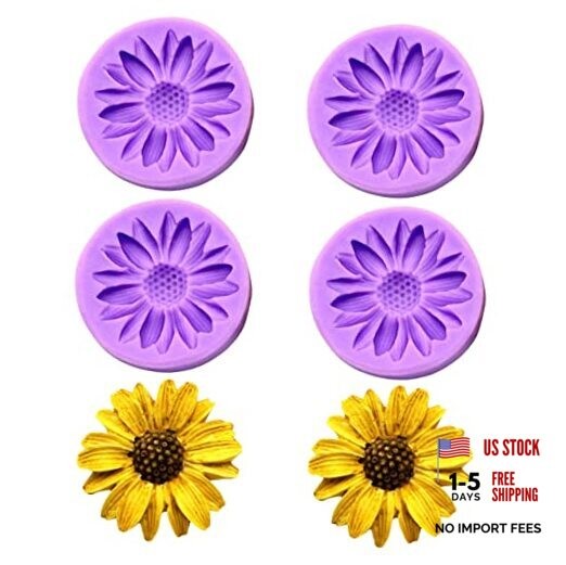 Sunflower Molds,4 Pack of Chrysanthemum Silicone 4-Pack Sunflower Mold