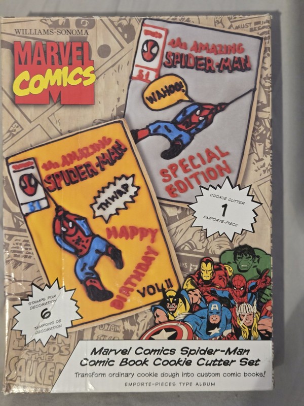 MARVEL COMICS SPIDER-MAN COOKIE CUTTER SET 2011 WILLIAMS SONOMA NEW OPEN ITEM