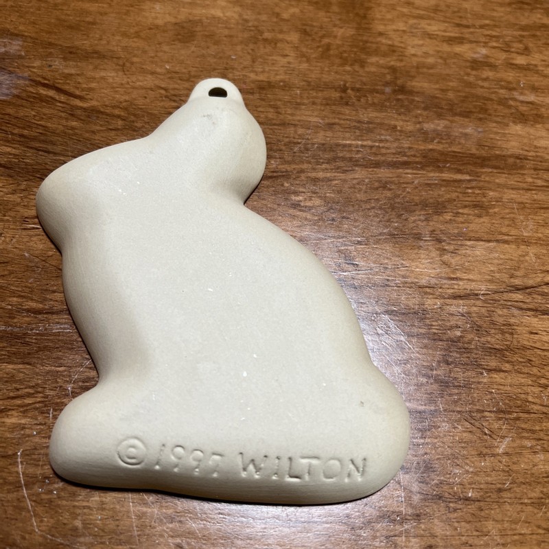 1997 Vintage WILTON EASTER BUNNY STONE COOKIE MOLD #2306 good no package gallery