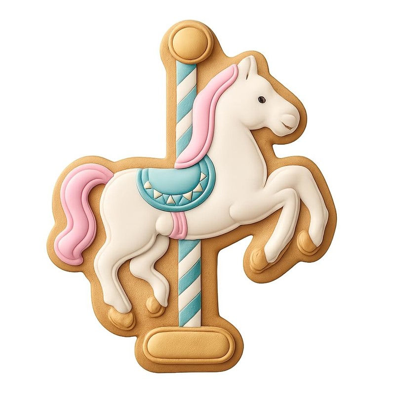 Rearing Carousel Horse Cookie Cutter & Stamp, Fondant & Clay - 4x3.2 gallery