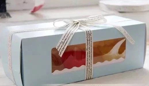 Long cake box for Swiss roll Cupcake Muffin with window insert pack of 30/ 10" gallery