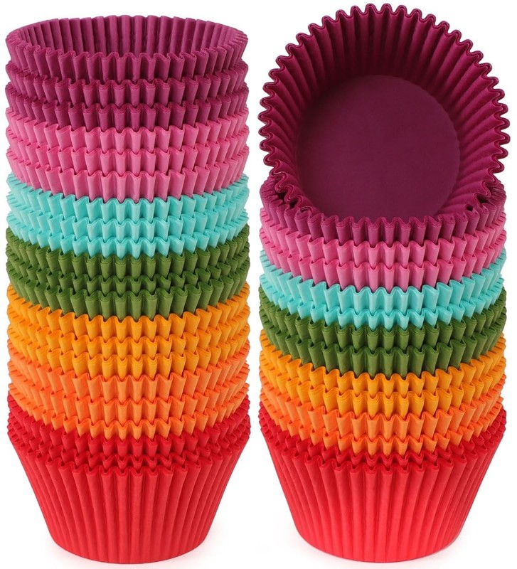 Caperci Bright Rainbow Jumbo Cupcake Liners Extra Large Jumbo,