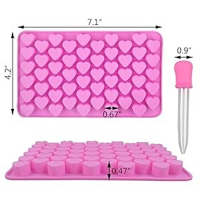 2 Pack Silicone Mini Hearts Molds with 2 Droppers Ice Cube Heart Mold Mini gallery