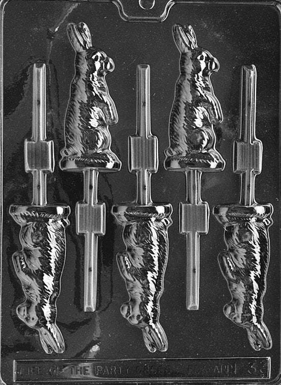 SITTING BUNNY LOLLY Sucker Chocolate Candy Mold – Easter ~ BUY 2 GET 1 FREE!