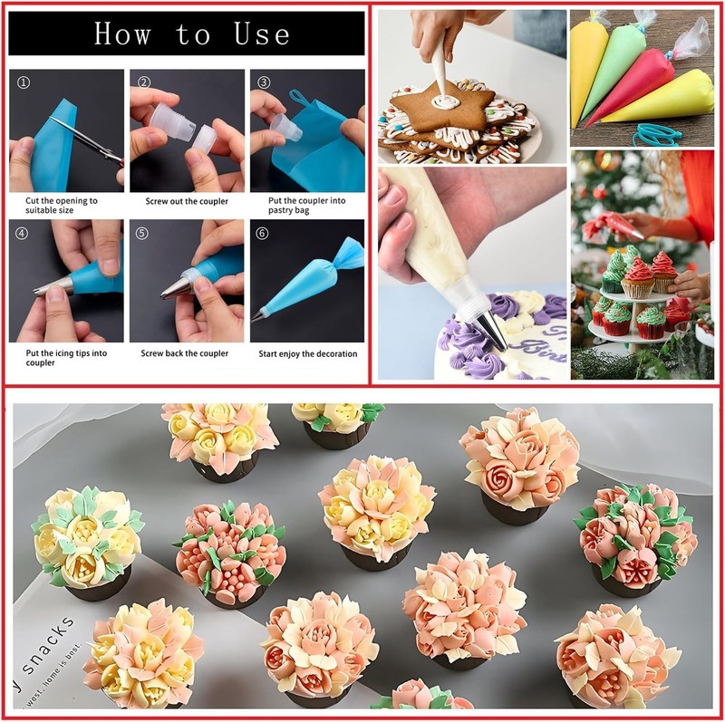 540PCS Cake Decorating Kit - Baking Supplies with 4 Springform Pans, Rotating Tu gallery