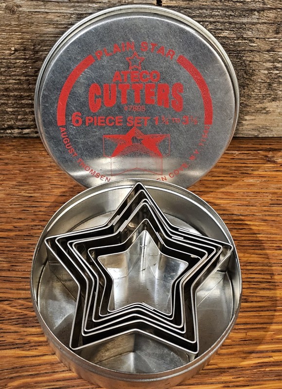 Vtg Set Of 6 Ateco Star Cookie Cake Biscuit Cutters Independence Day Holiday