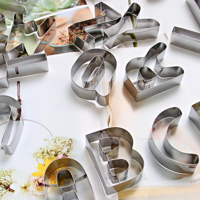 Alphabet Letter Cookie Cutter Set (A - Z)- 26 Pcs Large Stainless Steel Letters gallery