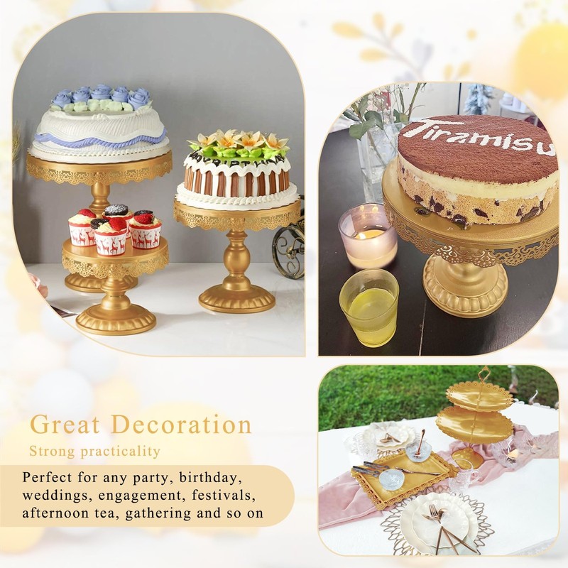 Set of 9 Cake Stands Metal Cupcake Stand Set Multiple Styles Candy Fruit Disp... gallery