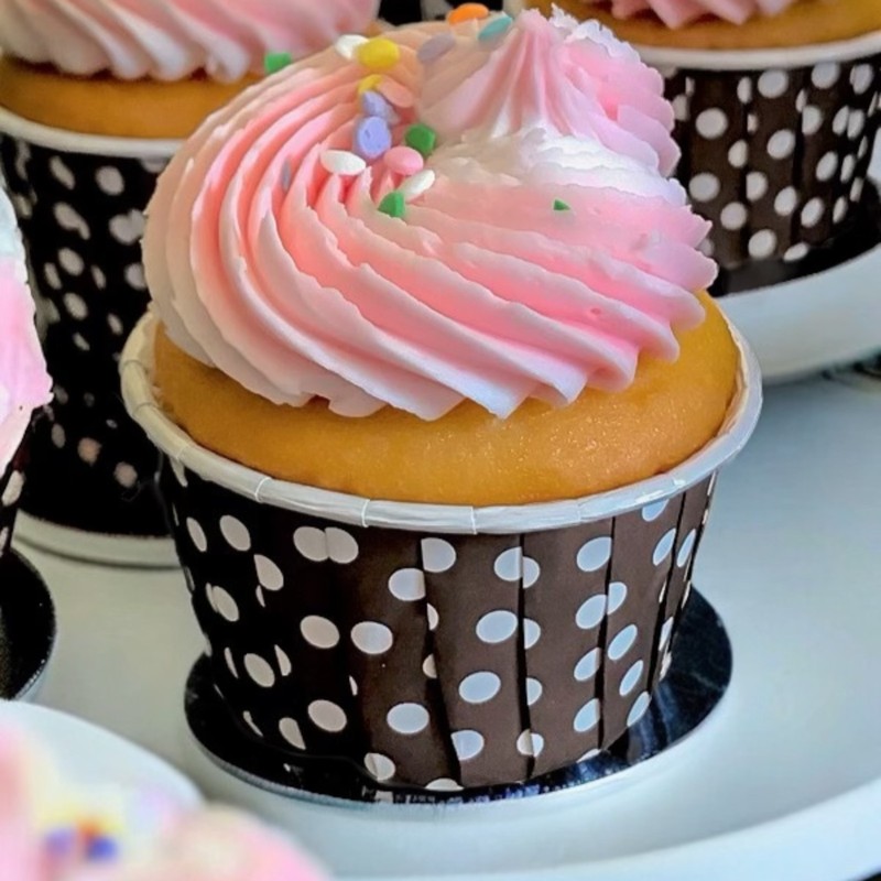 100-Pack Brown Polka Dot Paper Baking Cups – 2.5-Inch Cupcake Liners, Treat Cup gallery