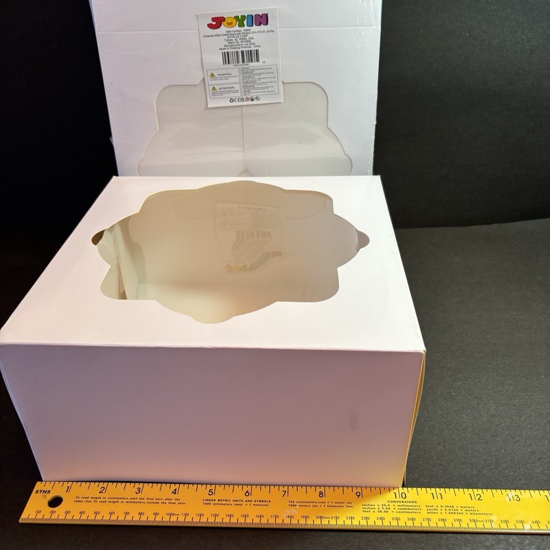 White Cake Boxes Baked Goods Square 22 PCS 10x10x5 Inches Top Window Gift JOYIN