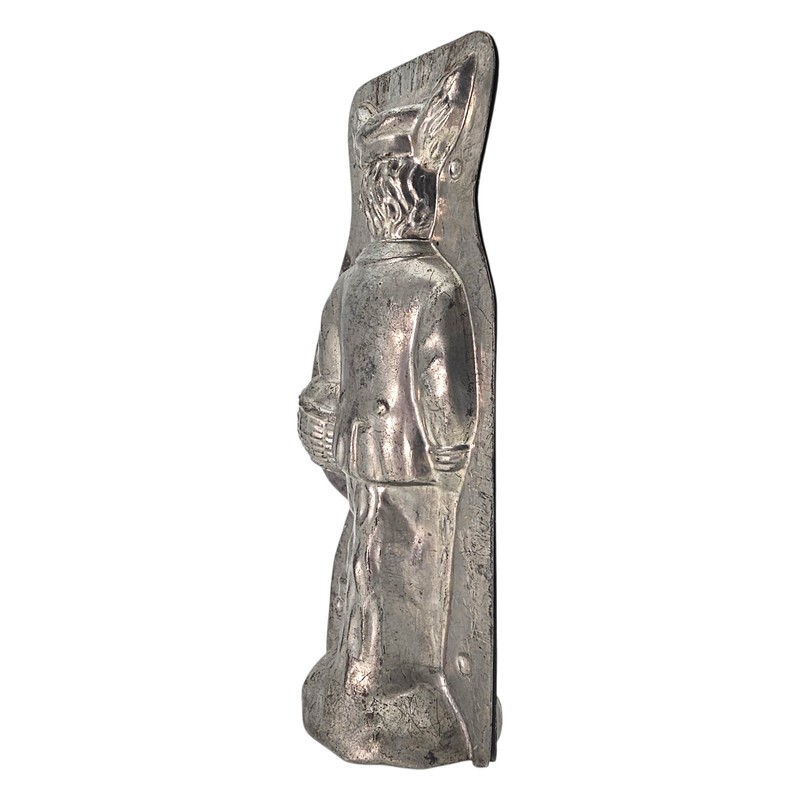 RARE H Heris German Chocolate Mold Dutch Bunny Tin #442 10" Nurnberg 1930s gallery