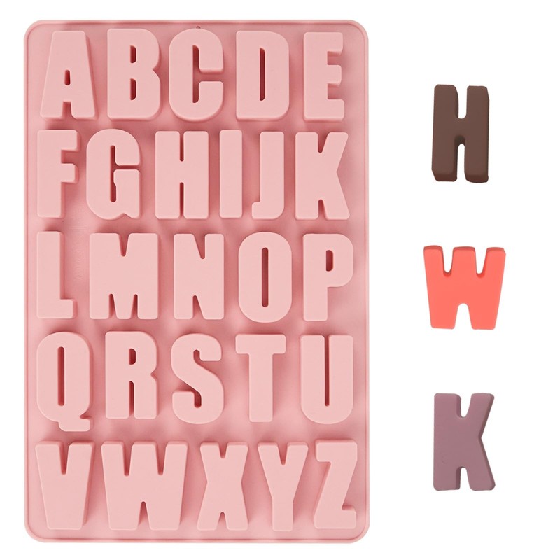 26-Cavity Silicone Alphabet Chocolate Letter Molds for Candy Cake Biscuit