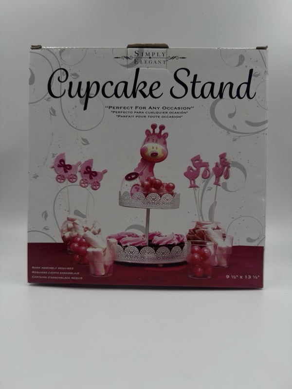 Cupcake Stand White Simple Elegant 9×13 New In Box